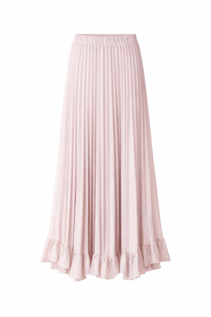 Aleeza Paris Amara Silk Pleated Maxi skirt – modest skirt in Blush Pink