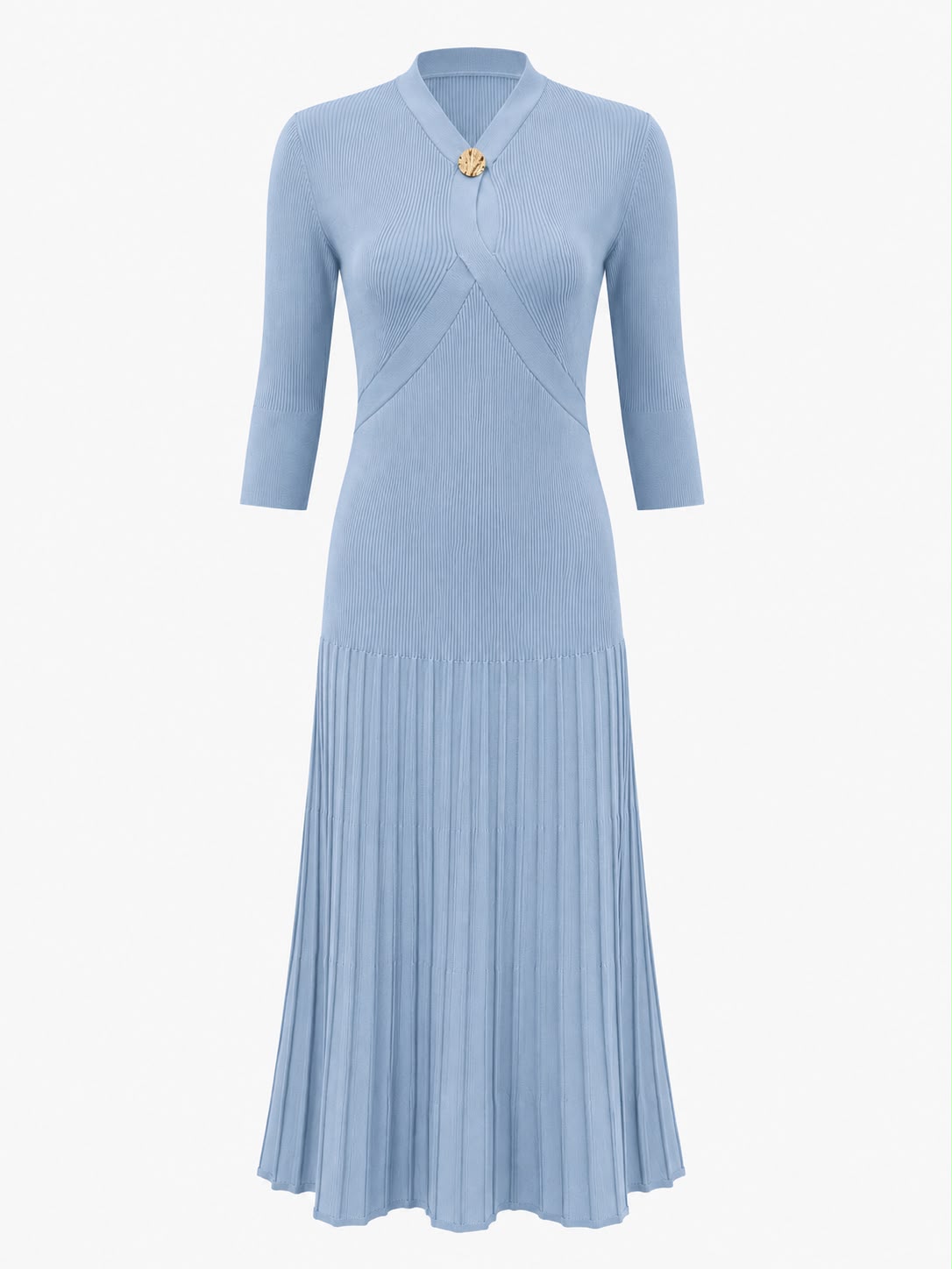 Aleeza Paris Atelier Pleated Dress – modest dress in Baby Blue