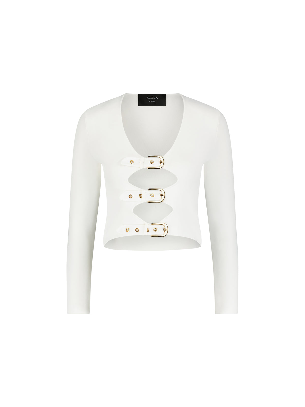Aleeza Paris Belt Knit Top – modest top in Ivory