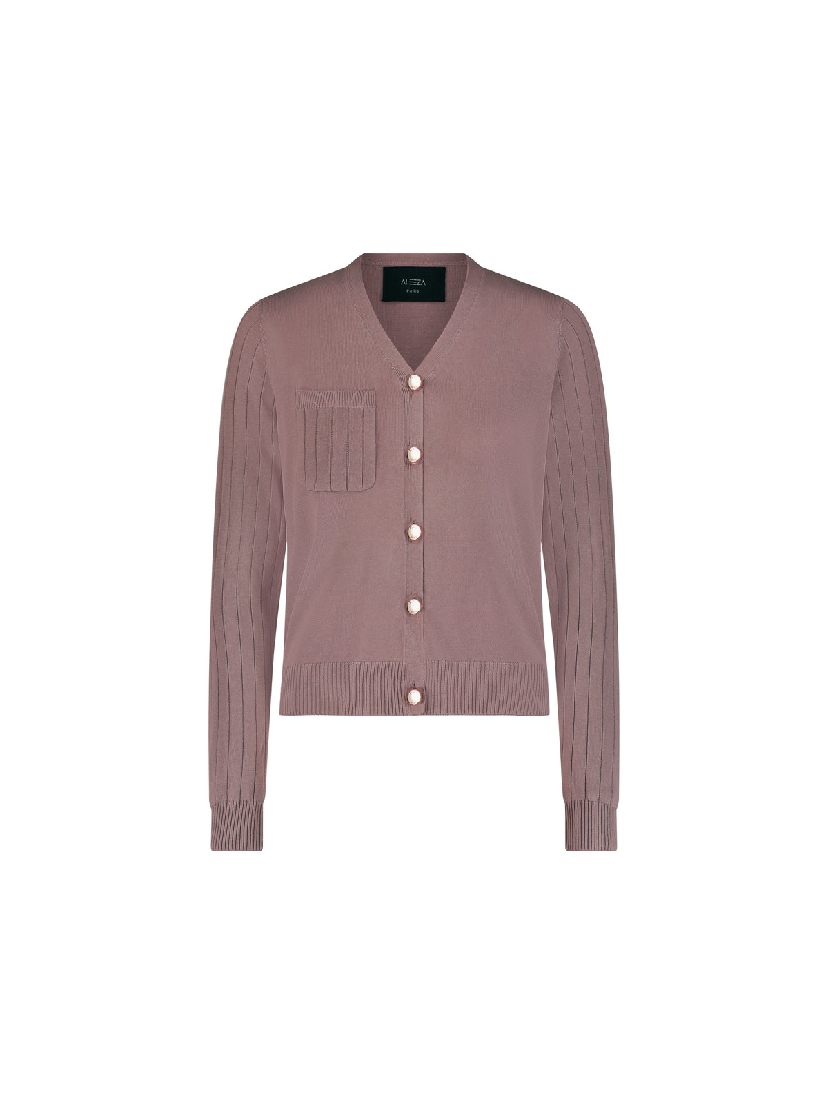 Aleeza Paris Bette Knit Cardigan – modest top in Dusty Pink