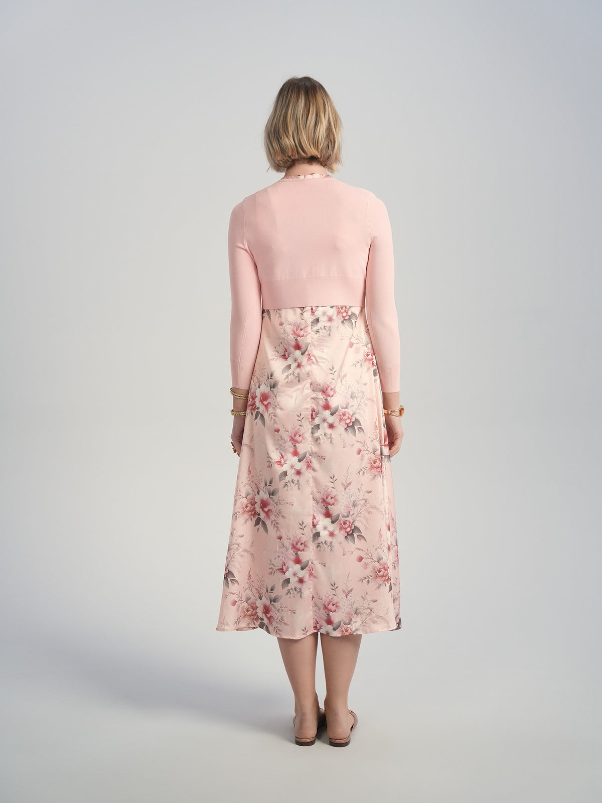 Aleeza Paris Bloom Maura Floral Slip dress – modest dress in Pink Floral