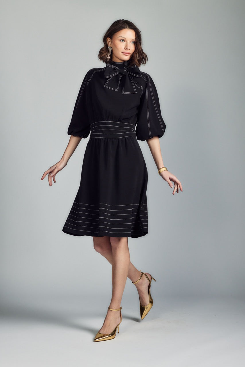 Aleeza Paris Bow Neck Tie Dress – modest dress