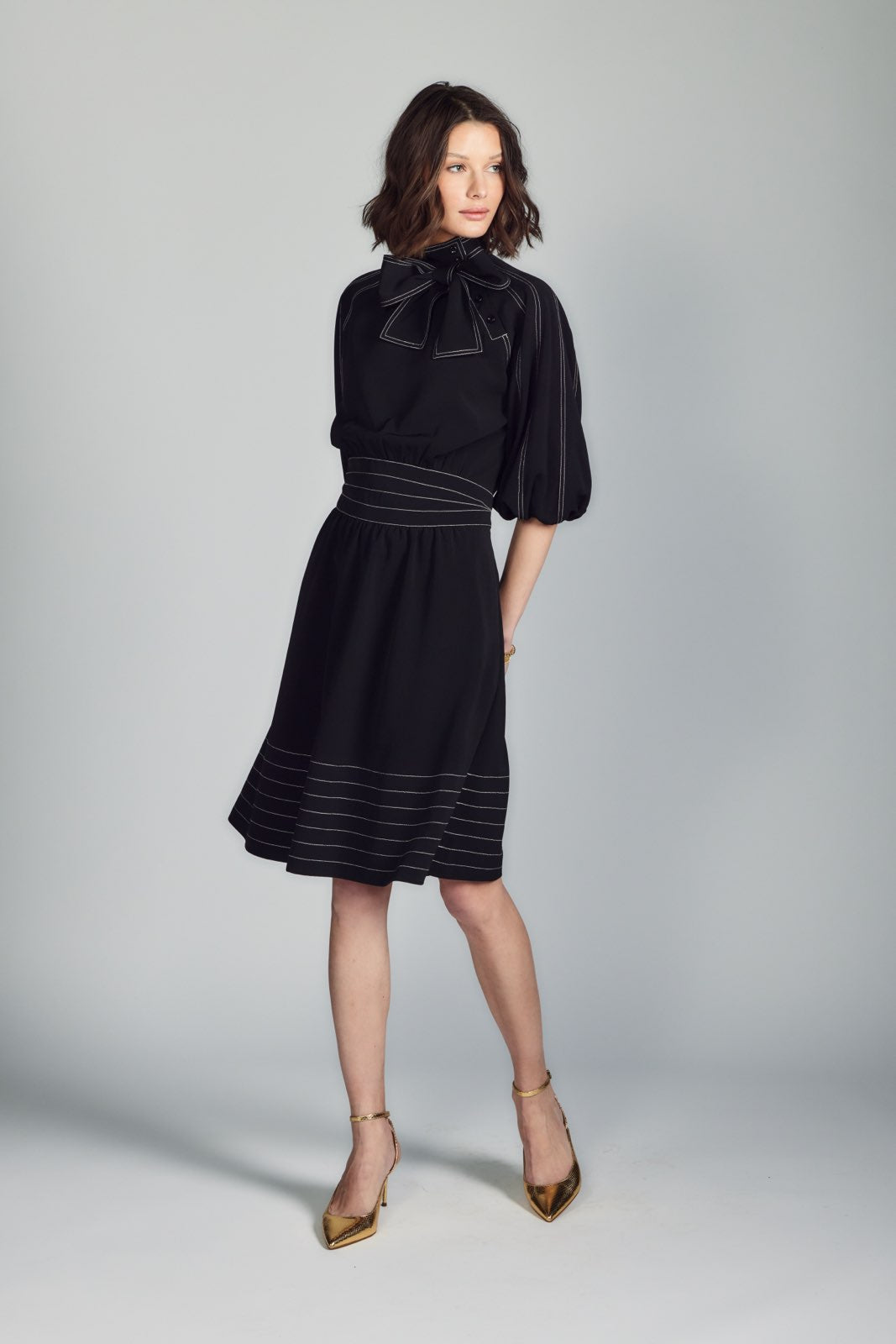 Aleeza Paris Bow Neck Tie Dress – modest dress
