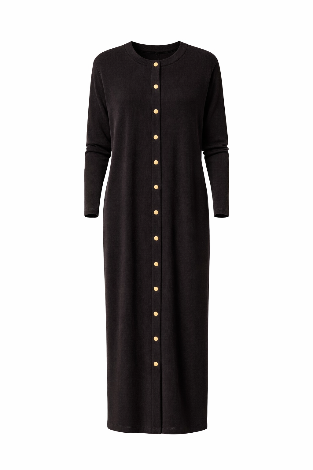 Aleeza Paris Button Down Lounge Dress – modest dress in Black