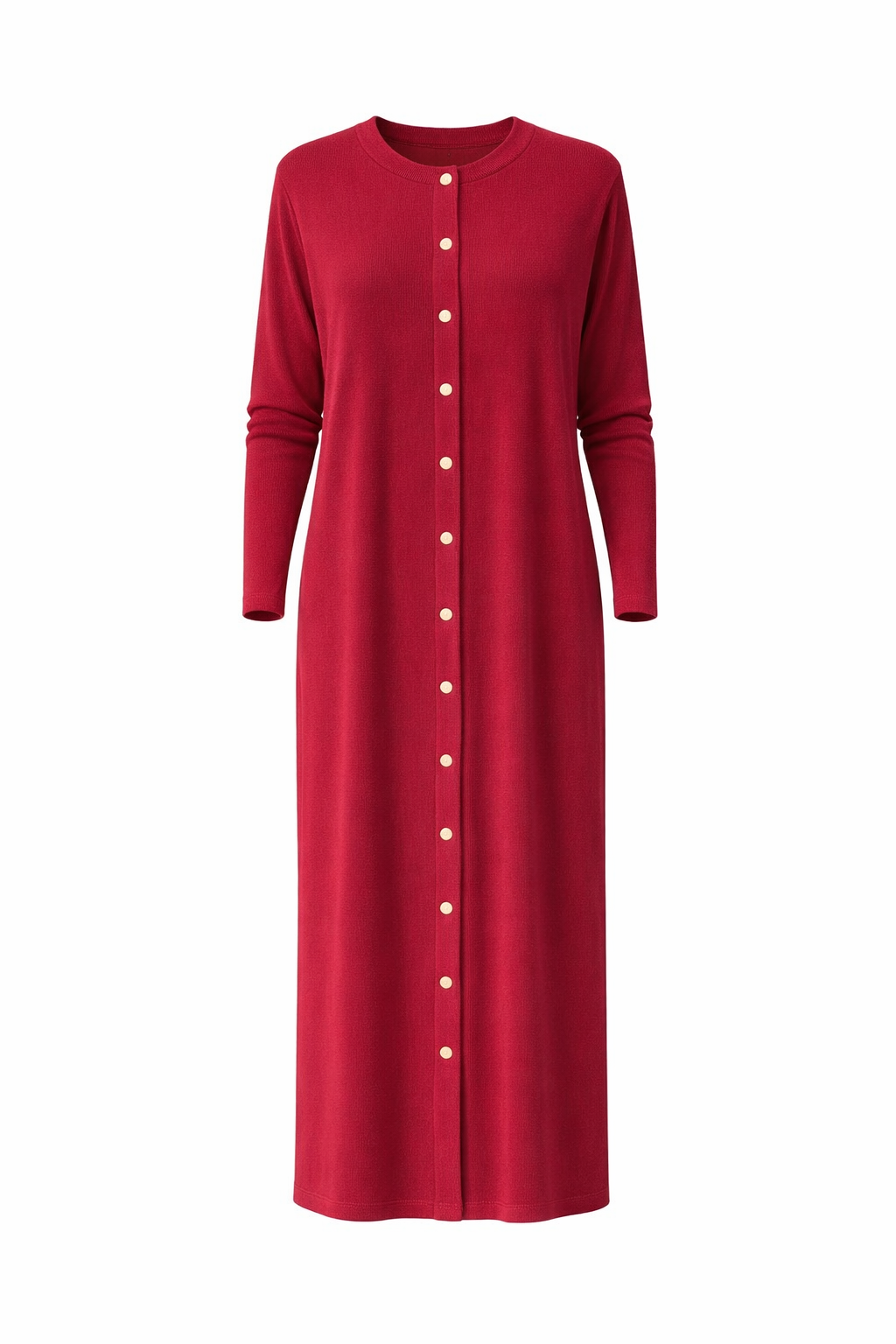 Aleeza Paris Button Down Lounge Dress – modest dress in Red
