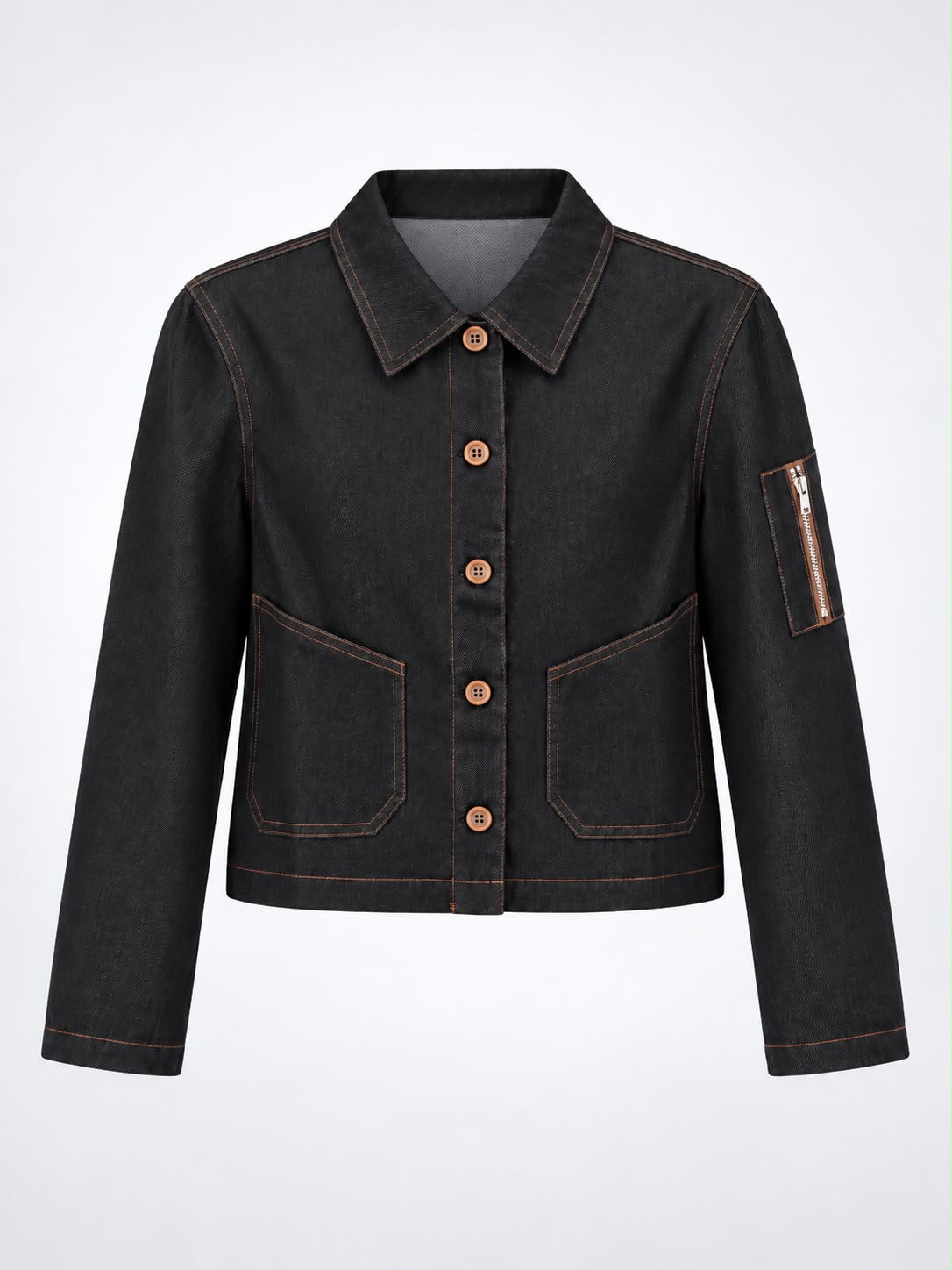 Aleeza Paris Calista Denim Jacket – modest top in Black Denim