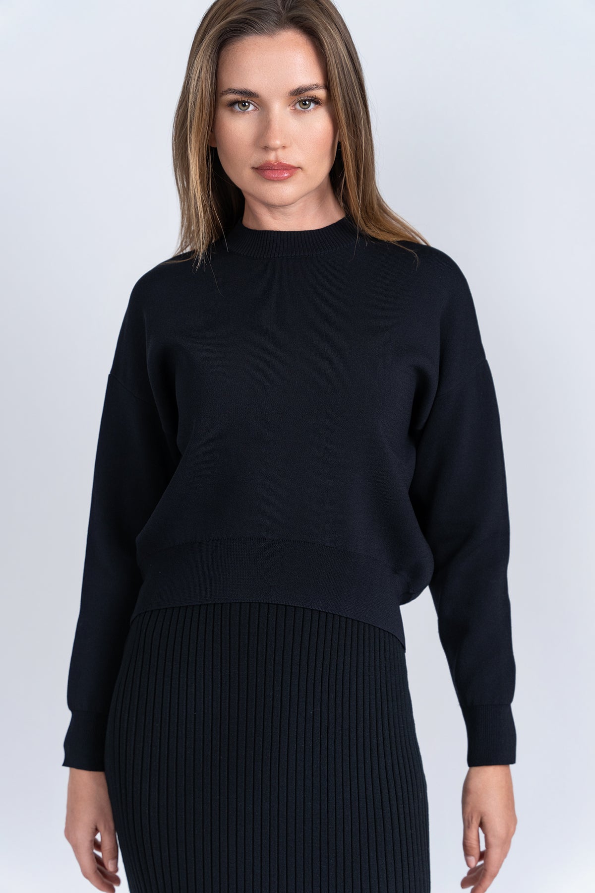 Aleeza Paris Classic Comfort Knit Top – modest top in Black