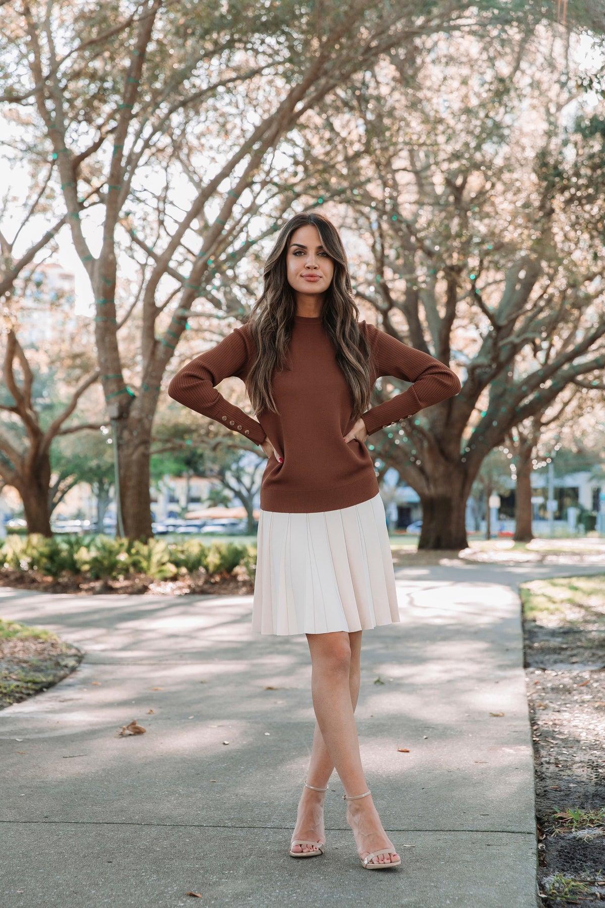 Aleeza Paris Darien Knit Top – modest top in Cocoa