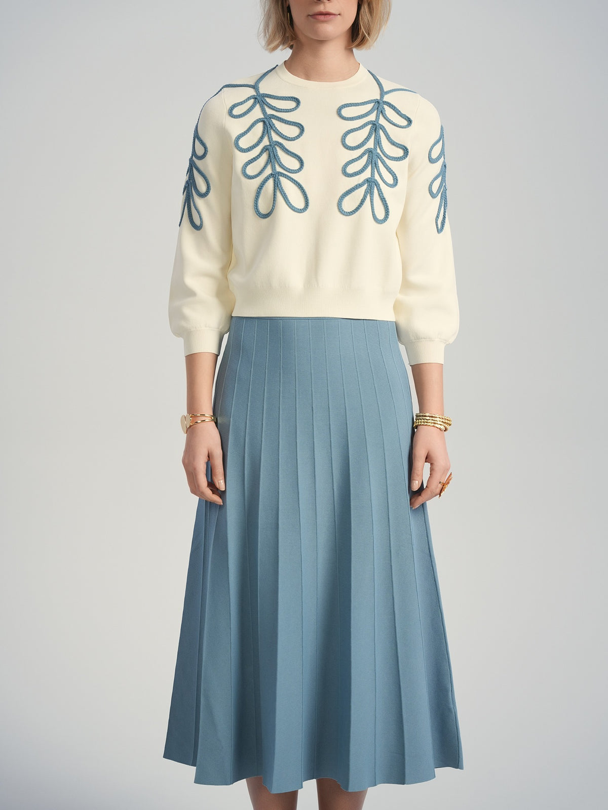 Aleeza Paris Embroidered Knit Top – modest top
