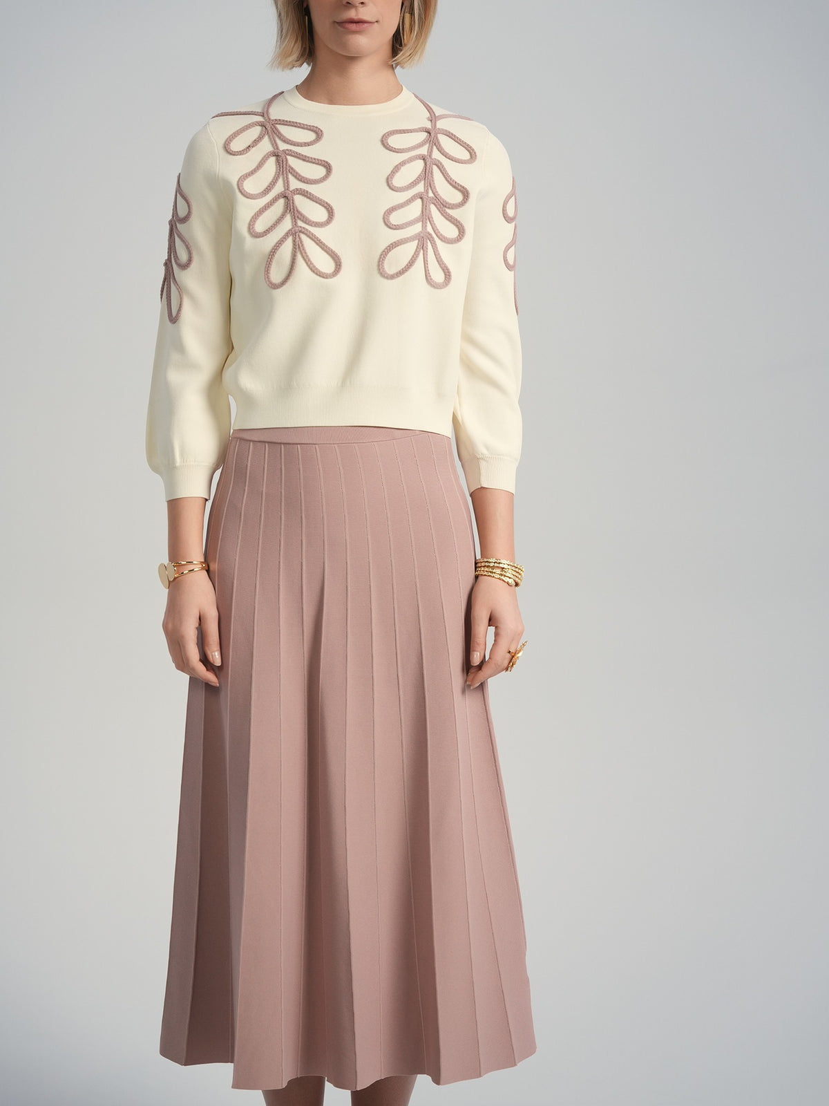 Aleeza Paris Embroidered Knit Top – modest top