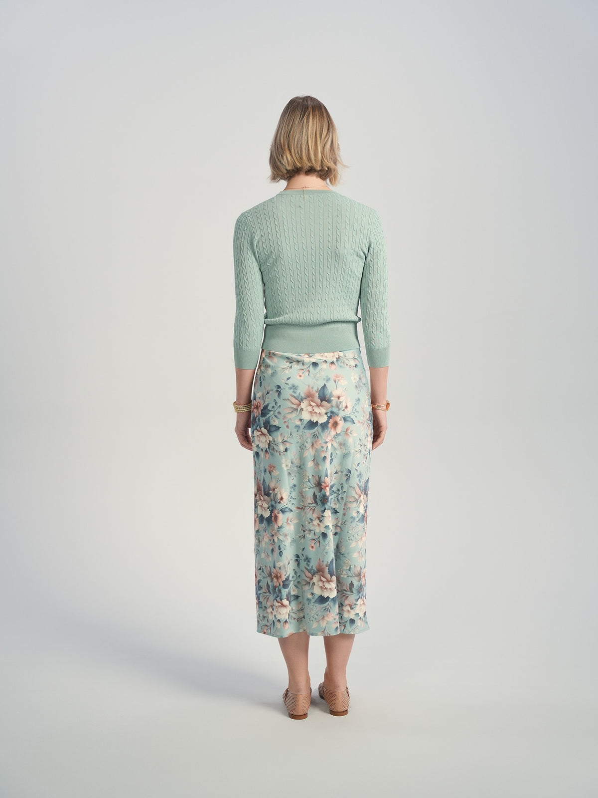 Aleeza Paris Flora Slip Skirt – modest skirt in Soft Blue Floral