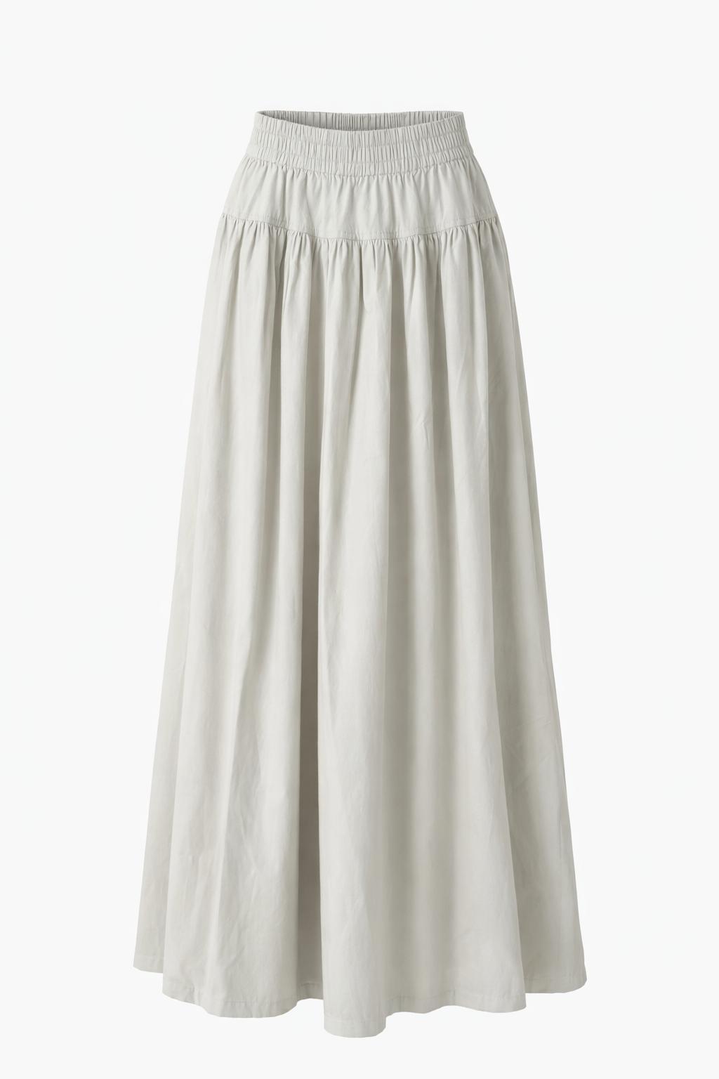 Aleeza Paris Gathered Waist Maxi Skirt – modest skirt in Sand