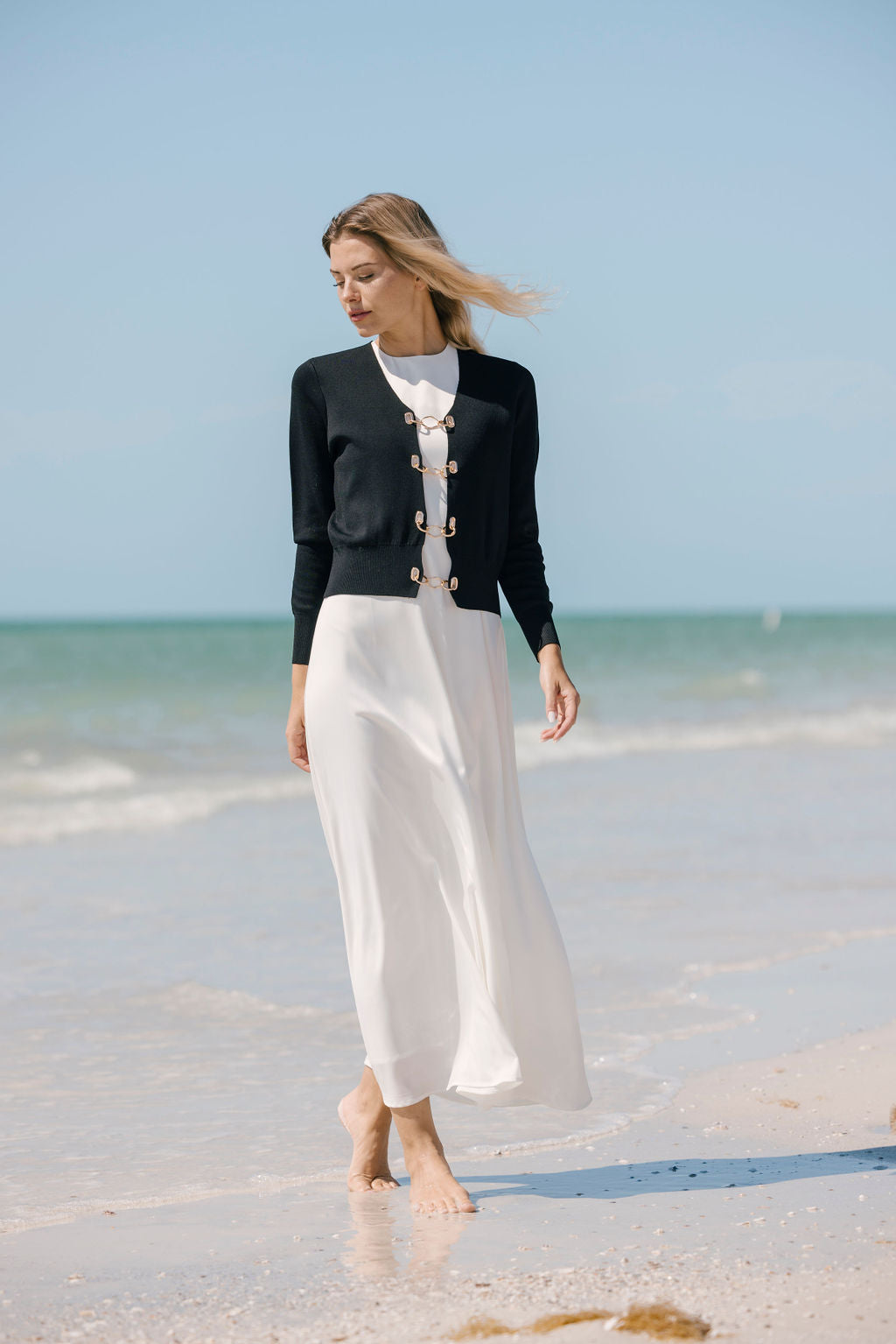 Grace Chain Cardigan - Black