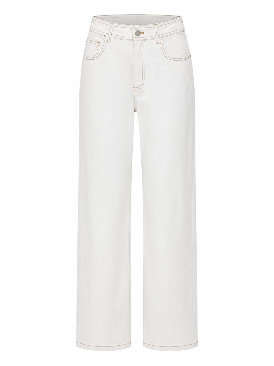 Aleeza Paris High-Waisted Wide Pants – modest pants in White