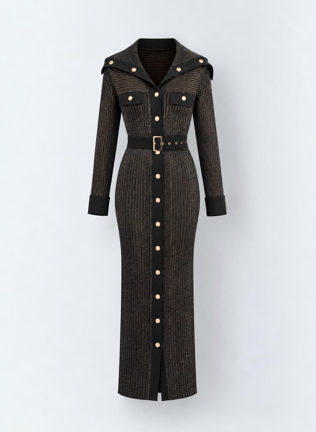 Aleeza Paris Jessa Ribbed Dress – modest dress in Black