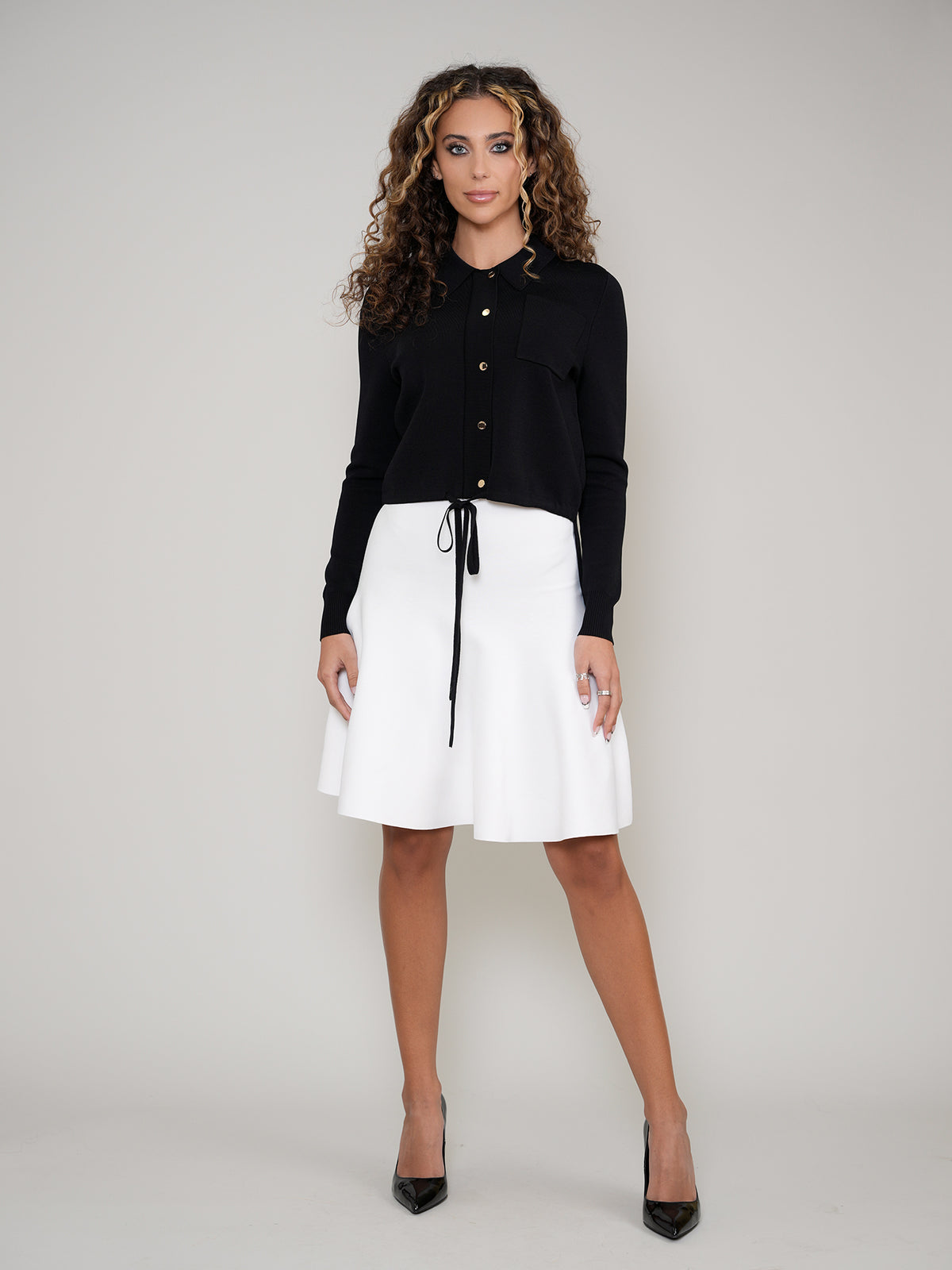 Aleeza Paris Knit Top With Bottom Tie – modest dress