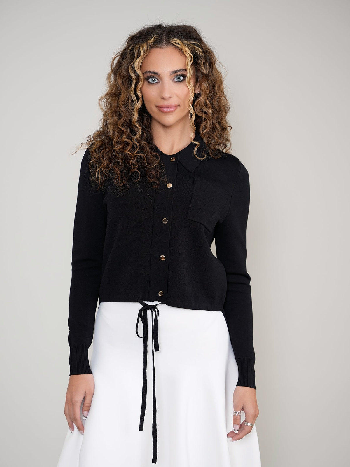 Aleeza Paris Knit Top With Bottom Tie – modest dress