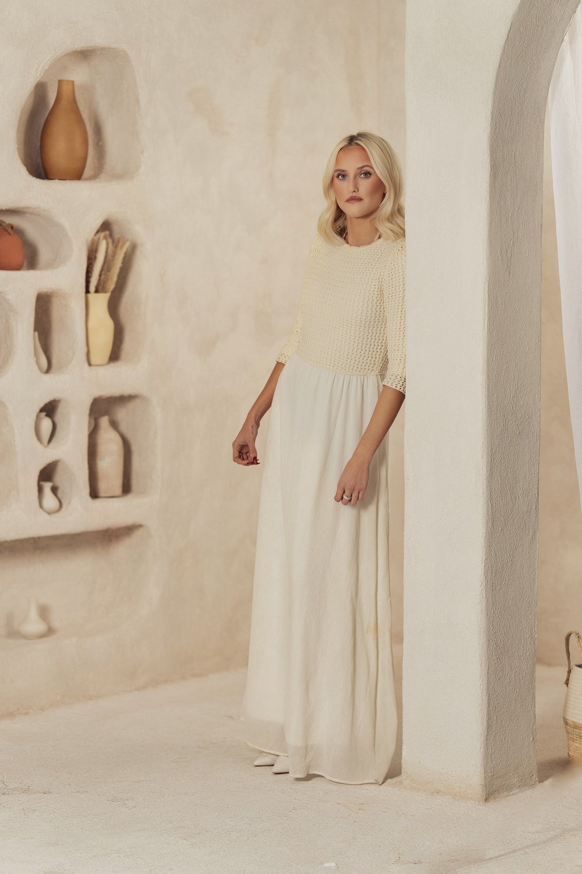 Aleeza Paris Lucinda Dress – modest dress in Ivory