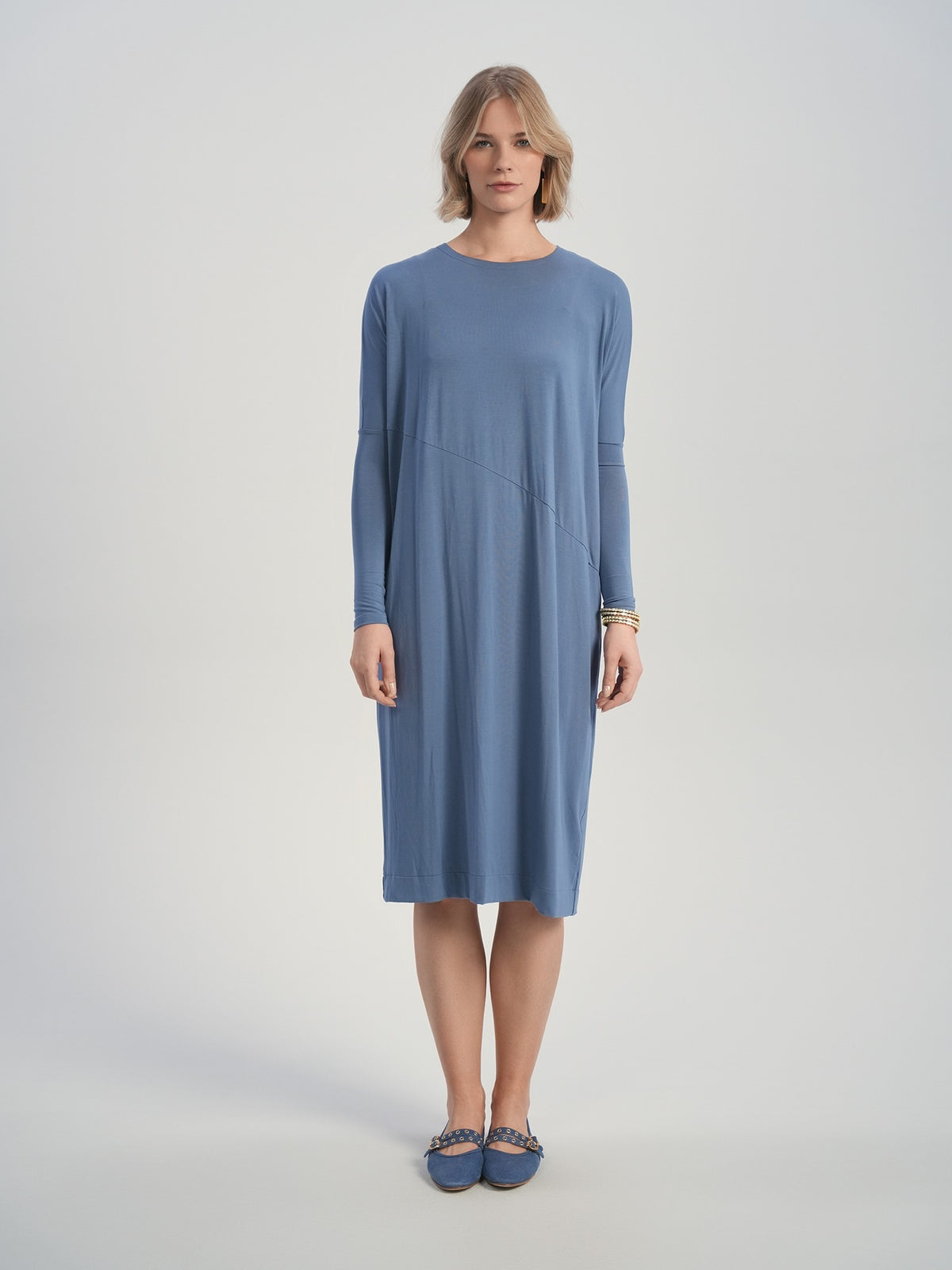 Aleeza Paris Mila Comfort Dress – modest dress in Blue