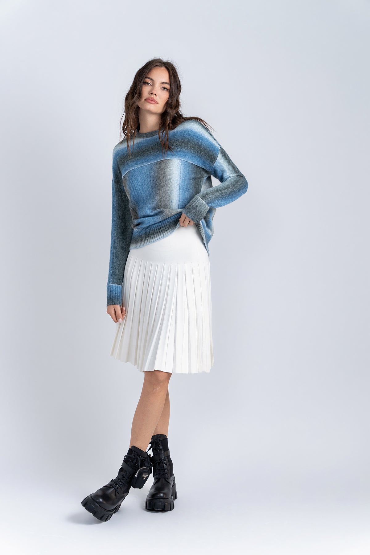 Aleeza Paris Milani Top – modest dress in Blue