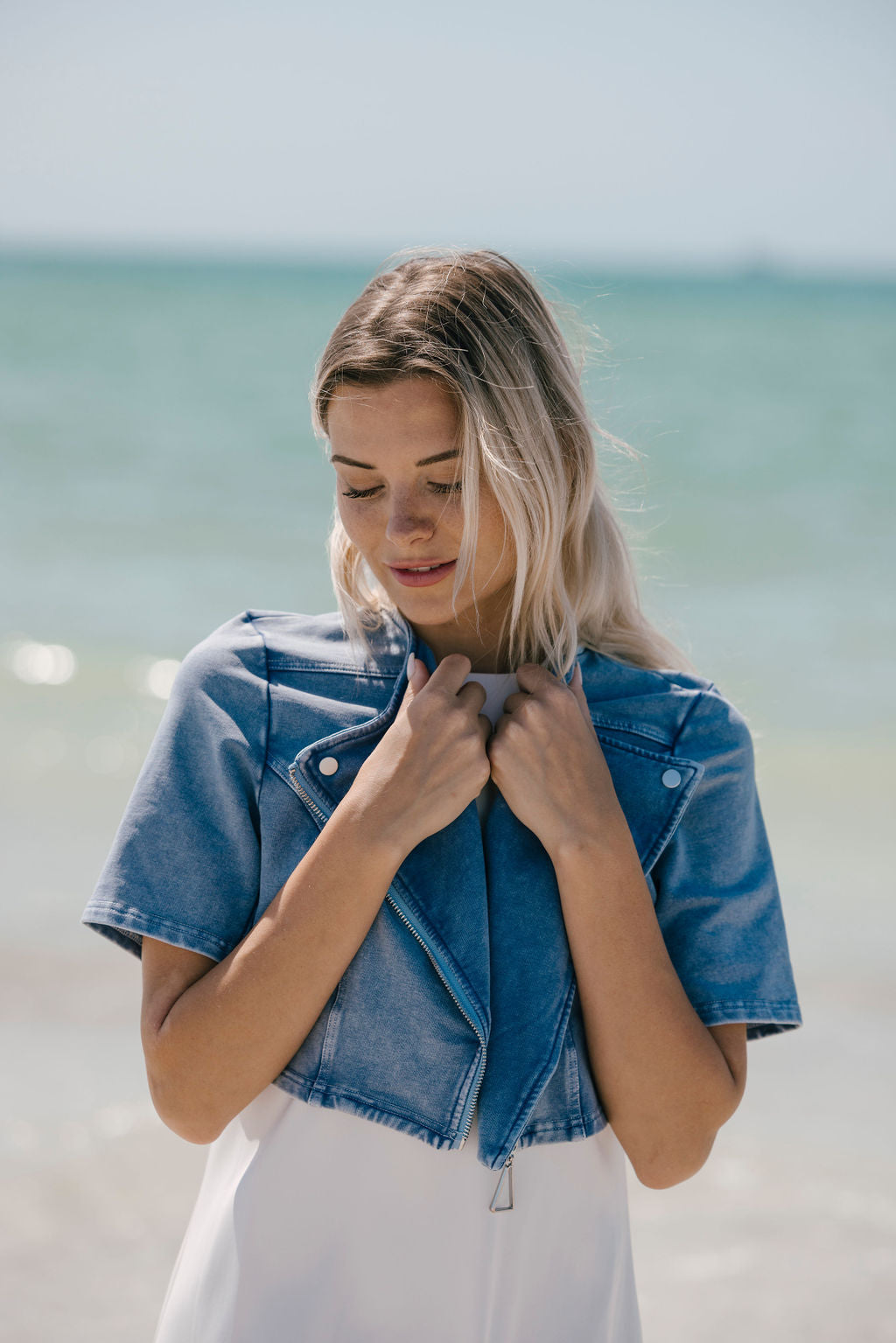 Aleeza Paris Naomi Jacket – modest jacket in Denim
