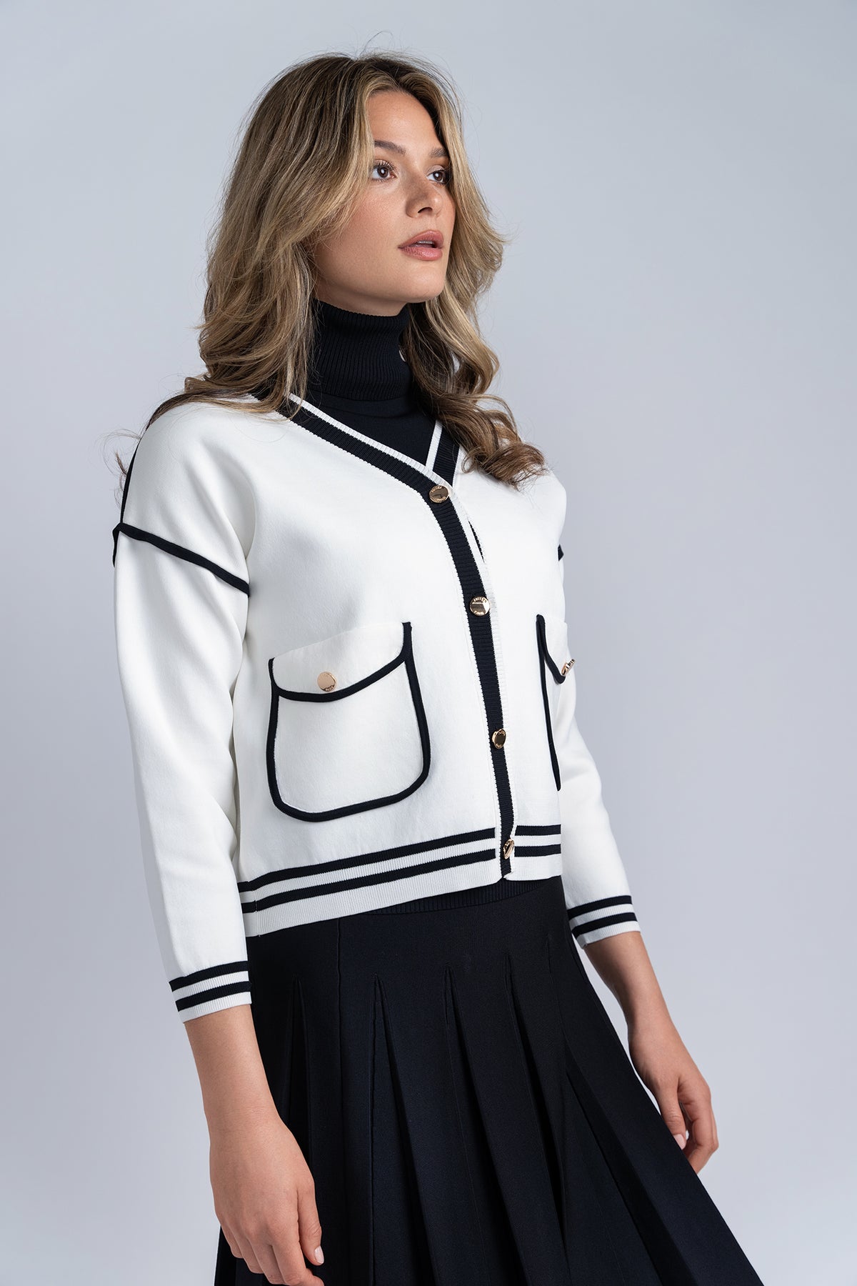 Niagara Jacket - Ivory W/ Black Trim