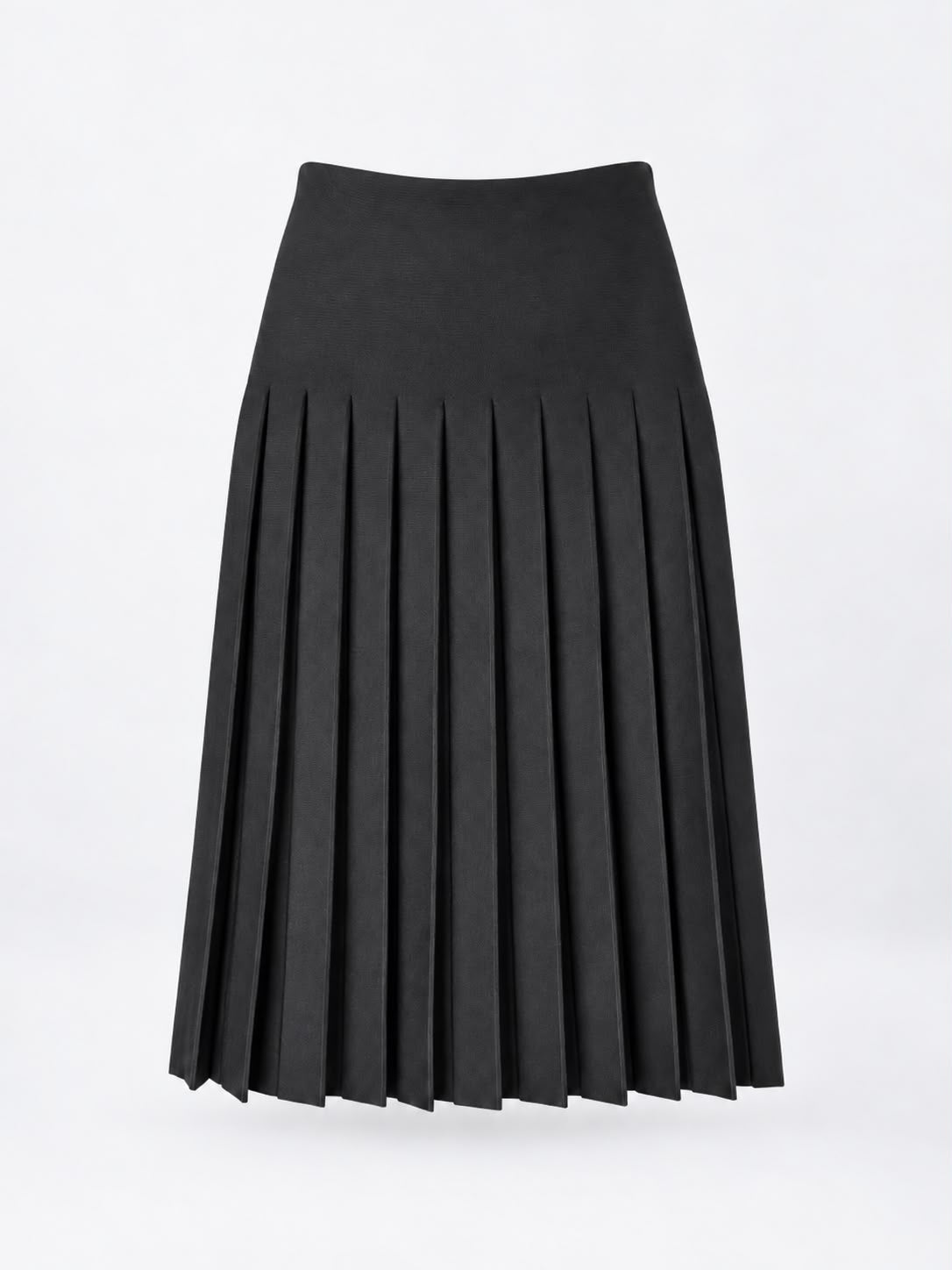 Pleated Wonder Skirt in black – ghost mannequin – ALEEZA PARIS
