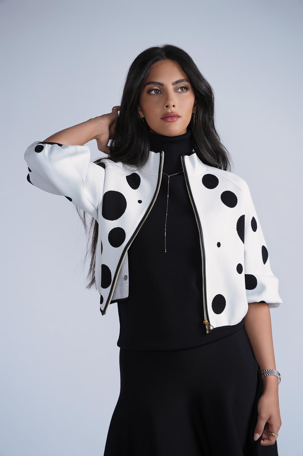 Polkadot Knit Bomber – ALEEZA PARIS