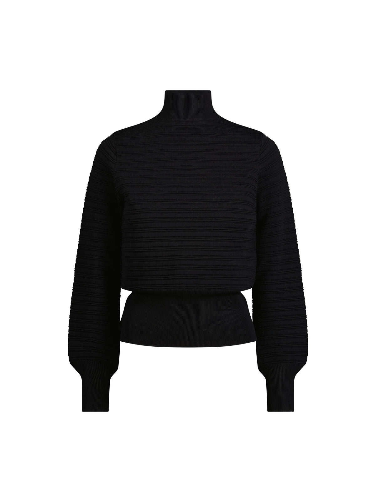 Aleeza Paris Olivia Wide Ribbed Sweater – modest top in Black