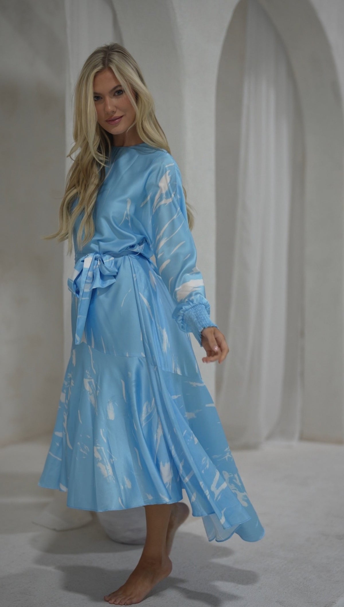 Aleeza Paris Onyx Printed Dress – modest dress in 43