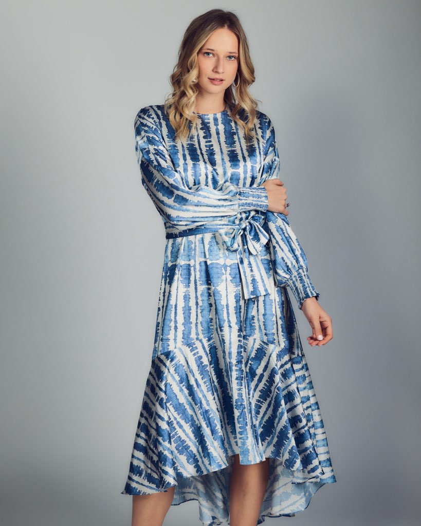 Aleeza Paris Onyx Printed Dress – modest dress in 43
