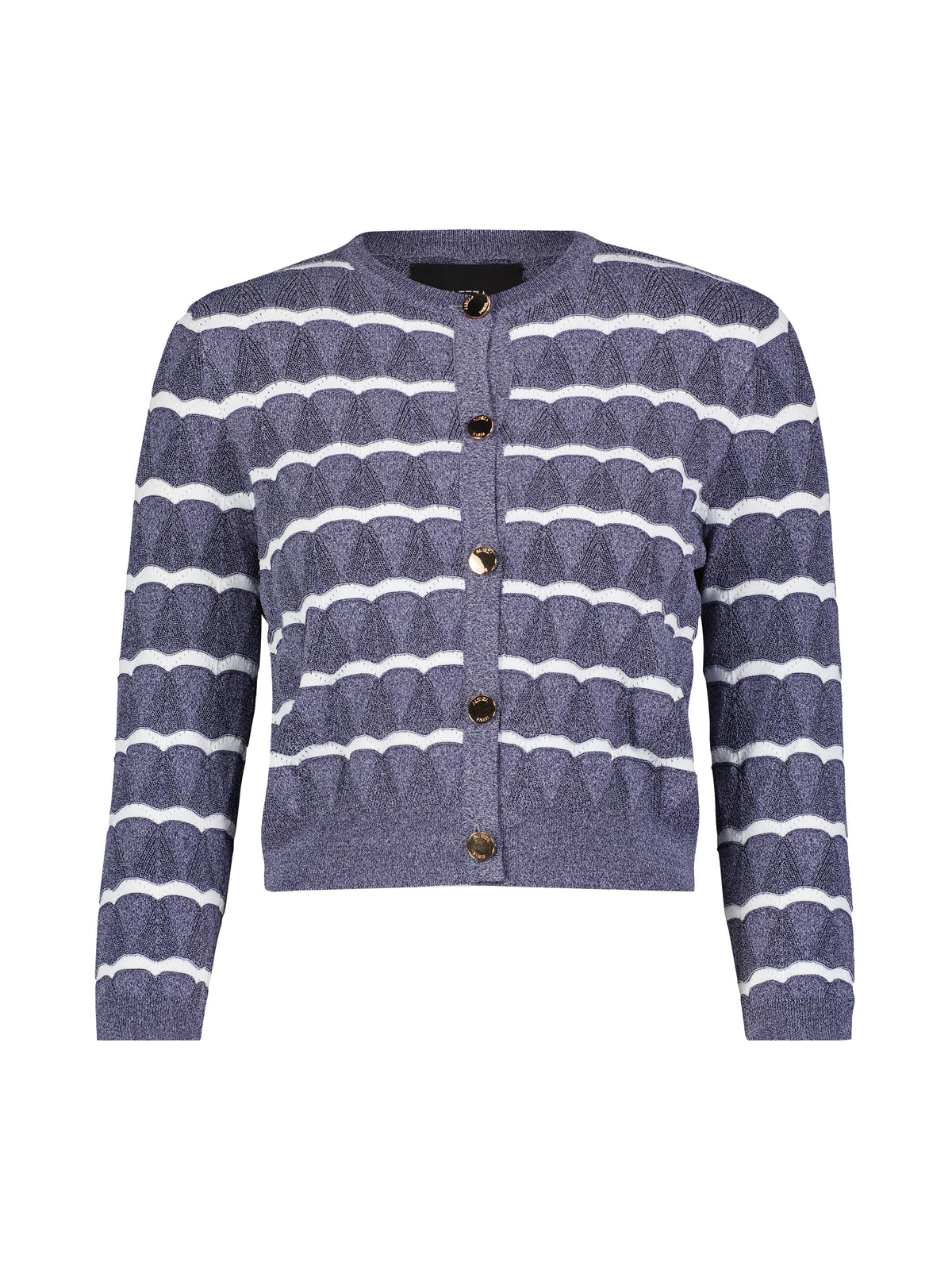 Aleeza Paris Parson Knit Cardigan – modest top in Denim W/Ivory Trim