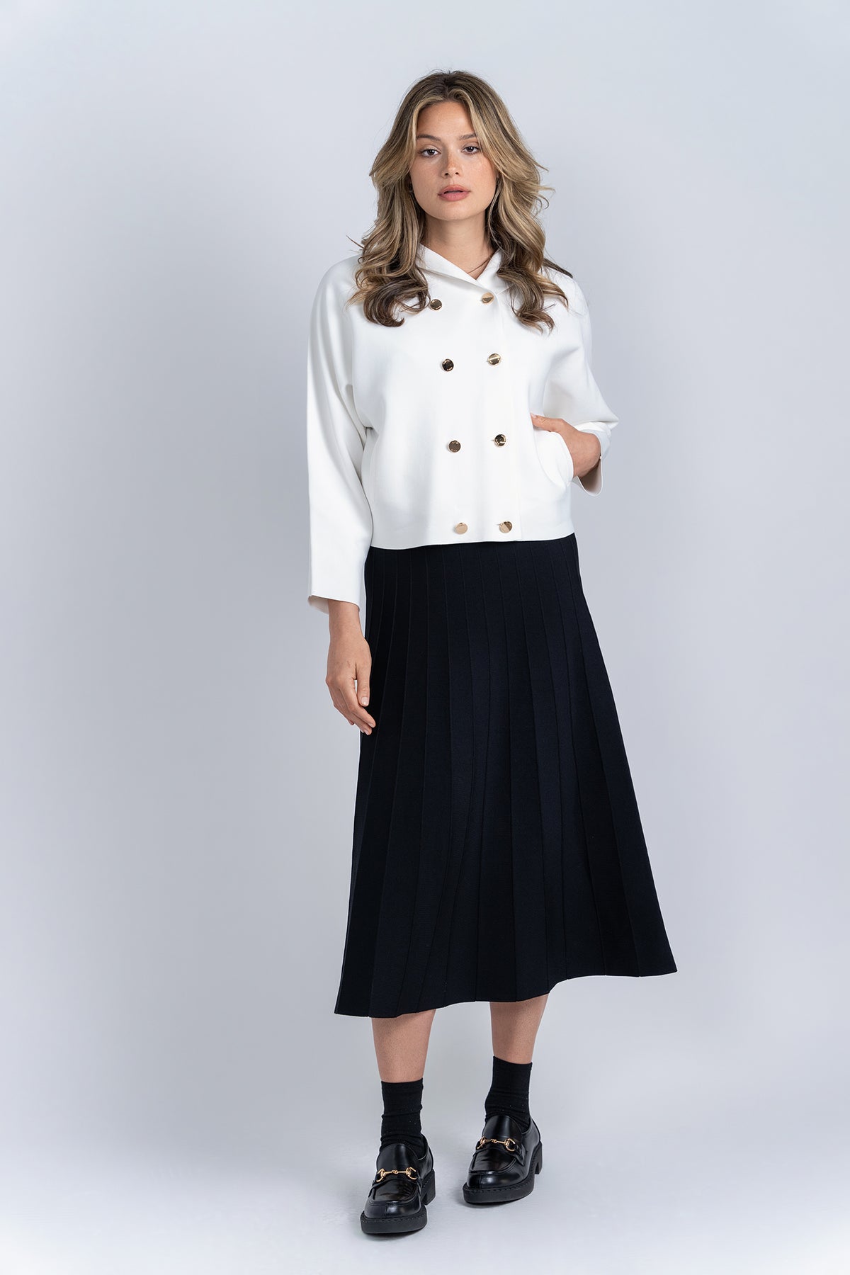Aleeza Paris Peter Pan Knit Cardigan – modest top