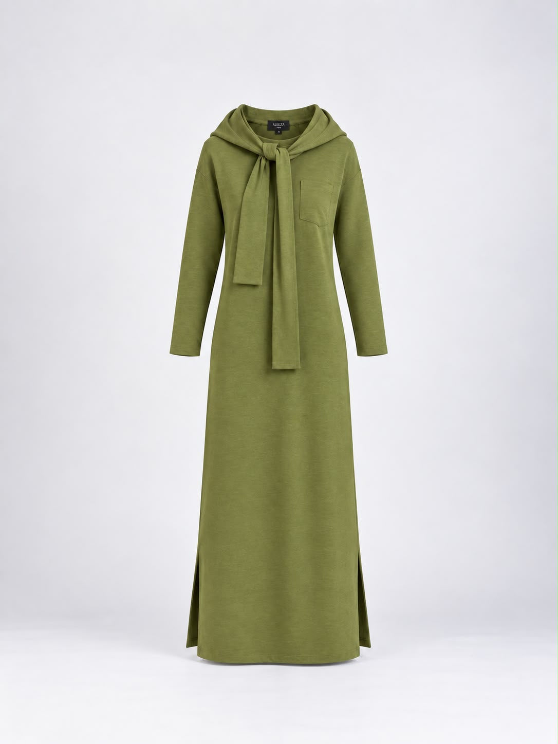Aleeza Paris Remy 2-in-1 Hood Dress – modest dress in Olive Green