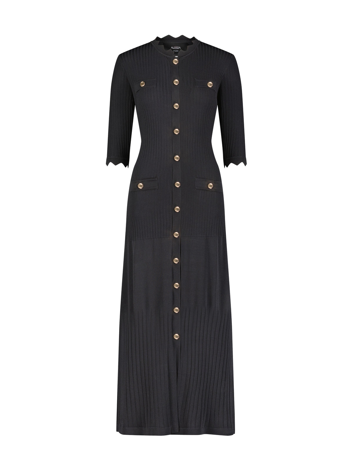 Aleeza Paris Rhoda Knit Dress – modest dress in Black