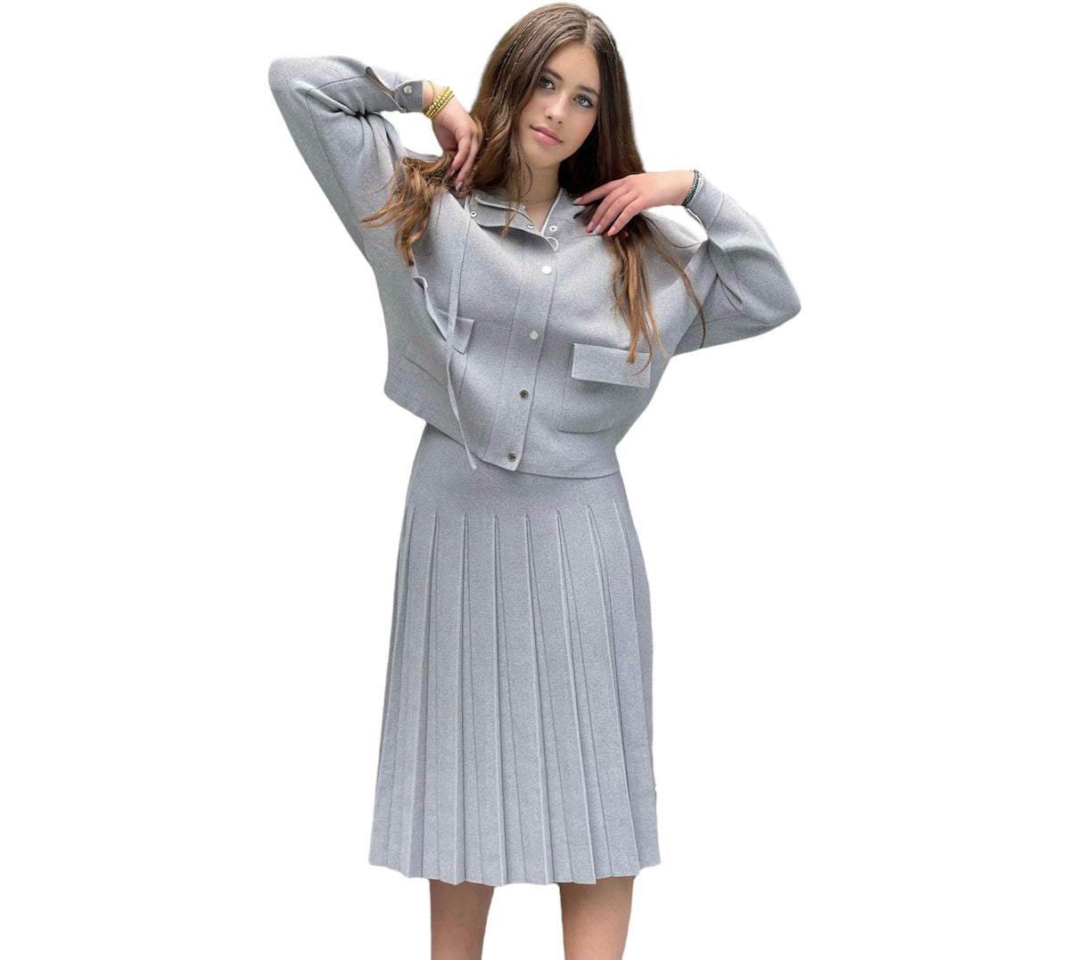 Rosee Loose Knit Cardigan - Grey