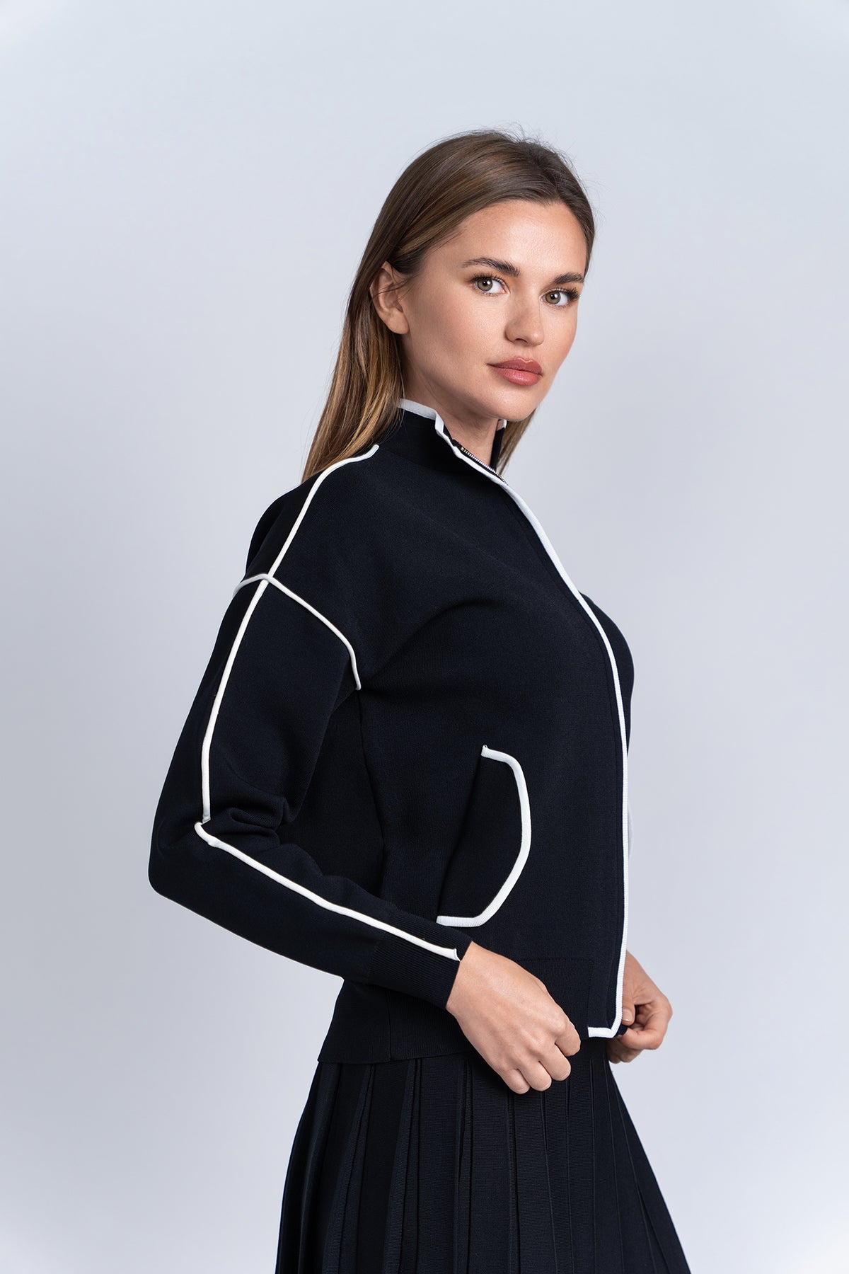 Aleeza Paris Royale Jacket – modest dress in Black