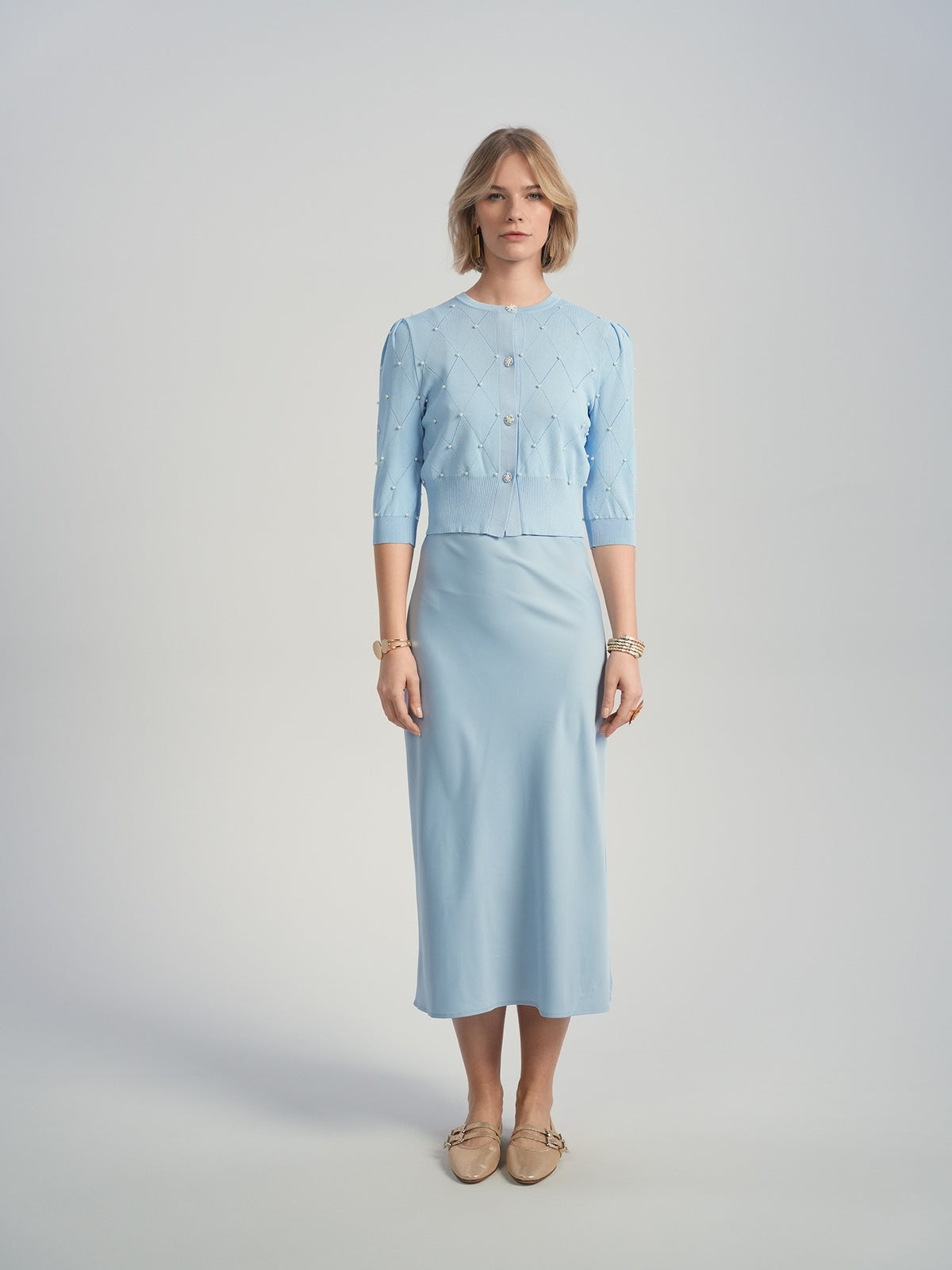 Aleeza Paris Rysa Cardigan – modest top in Baby Blue