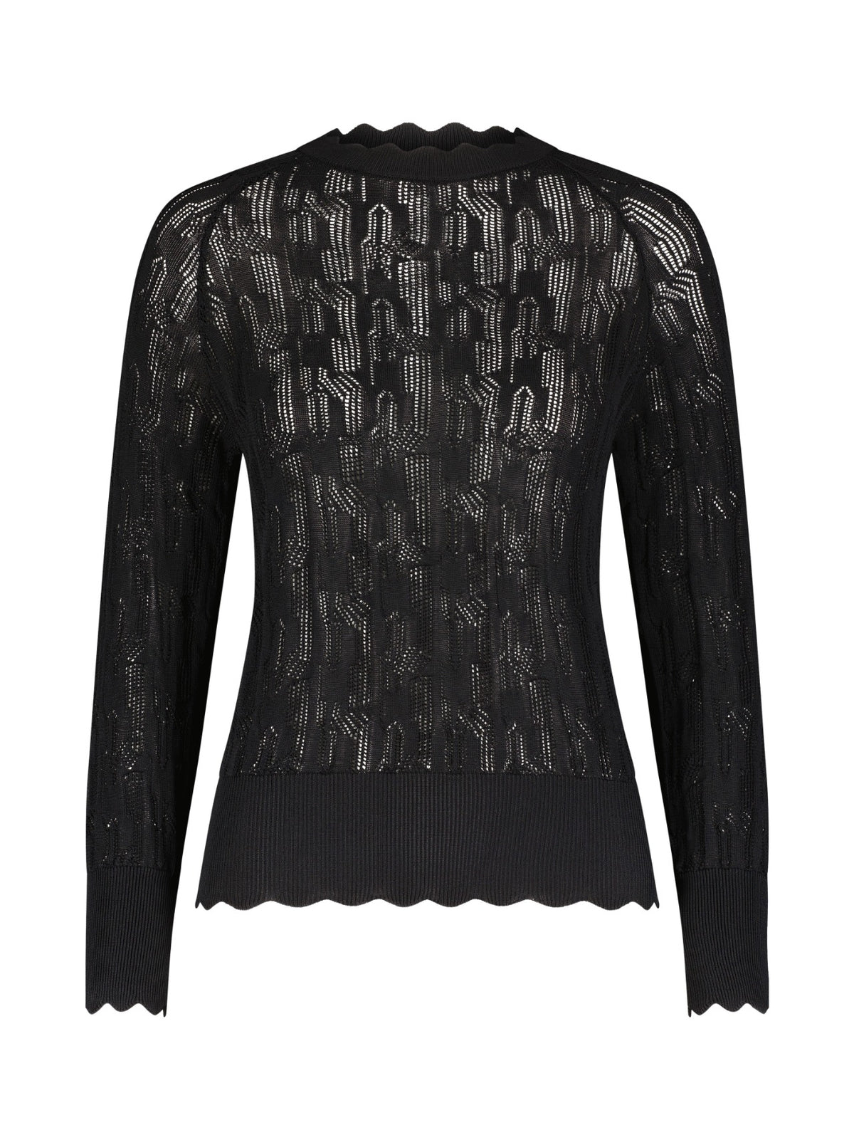 Aleeza Paris Samantha Knit Scallop Top – modest top in Black