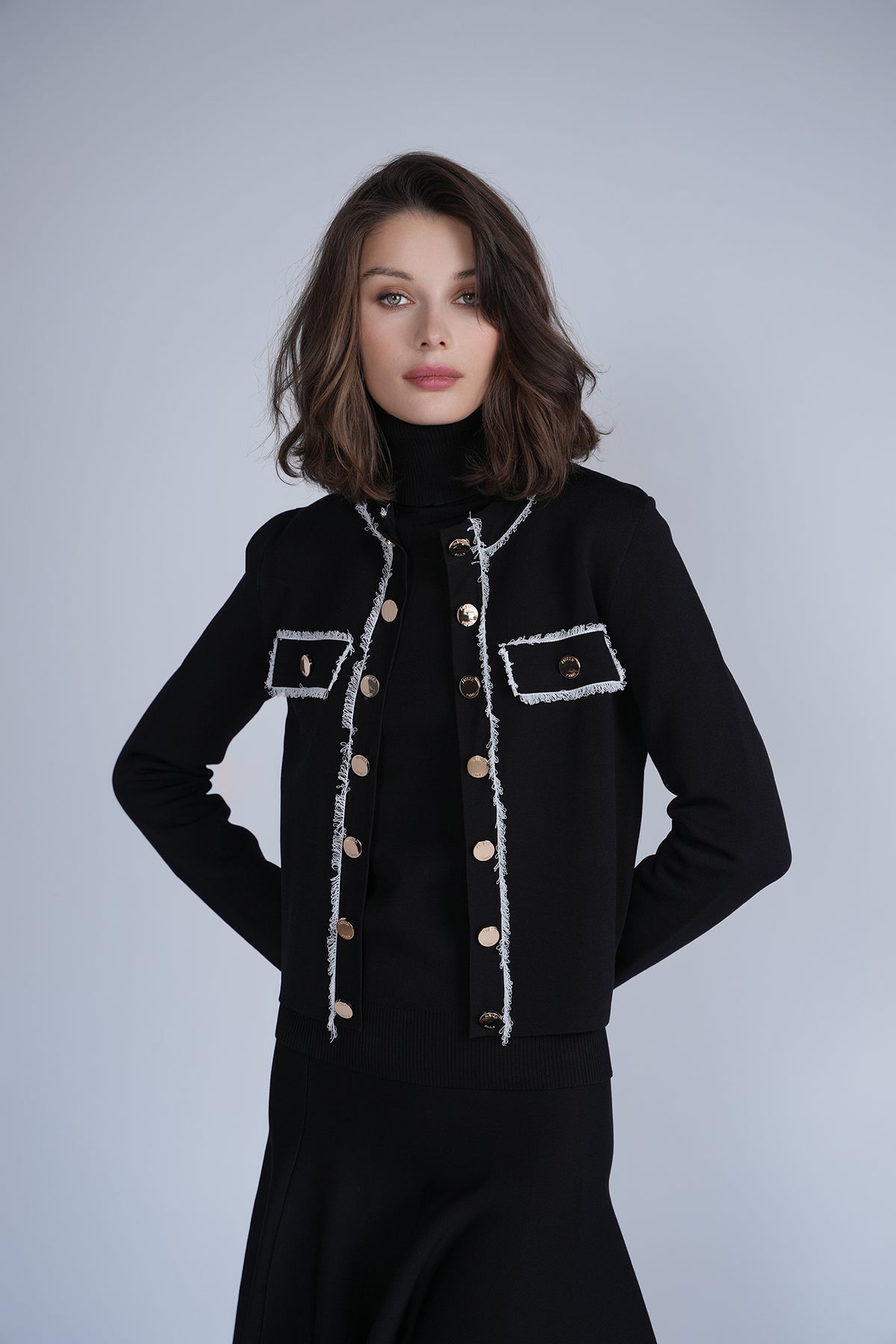 Aleeza Paris Serene Knit Blazer – modest top in Black