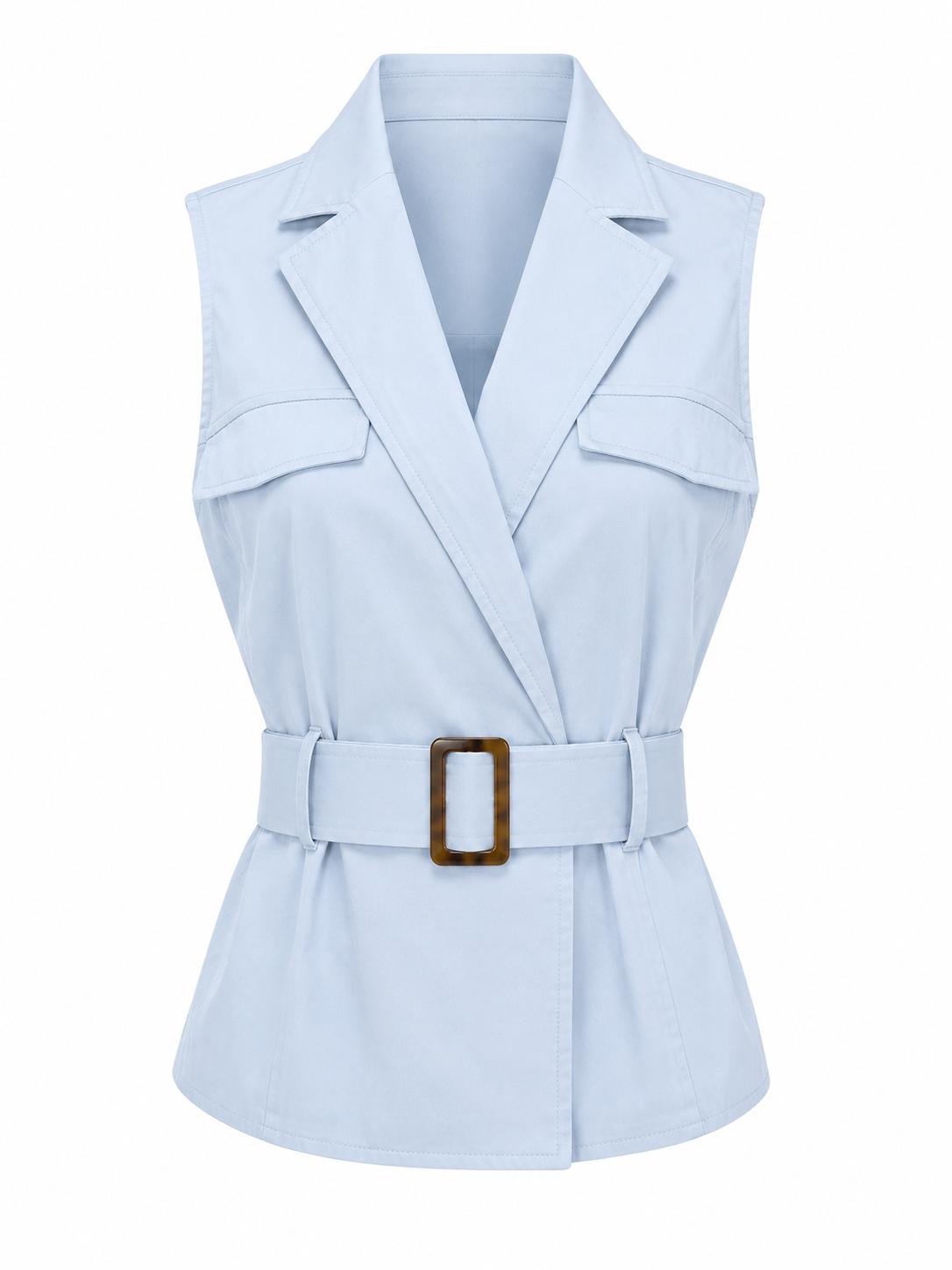 Aleeza Paris Sleeveless Eva vest – modest top in Baby Blue