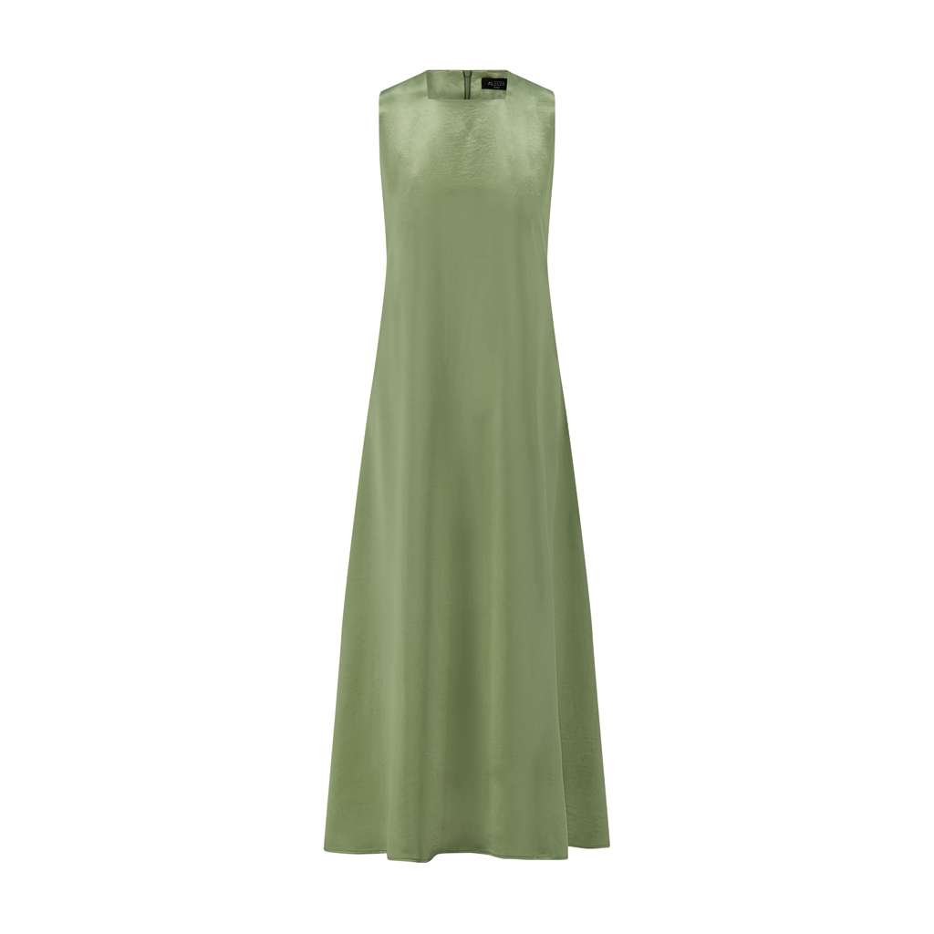 Aleeza Paris Sleeveless Trapeze Maxi – modest dress in Moss Green