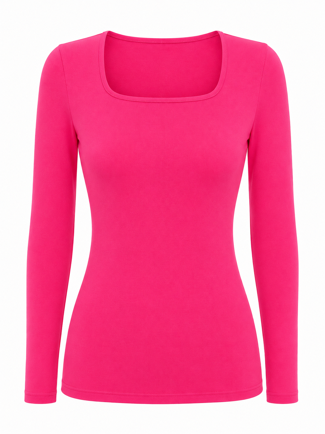 Aleeza Paris Square Neck Top Long Sleeve – modest top in Hot Pink