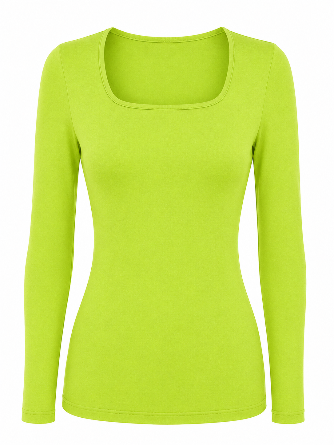 Aleeza Paris Square Neck Top Long Sleeve – modest top in Lime Green