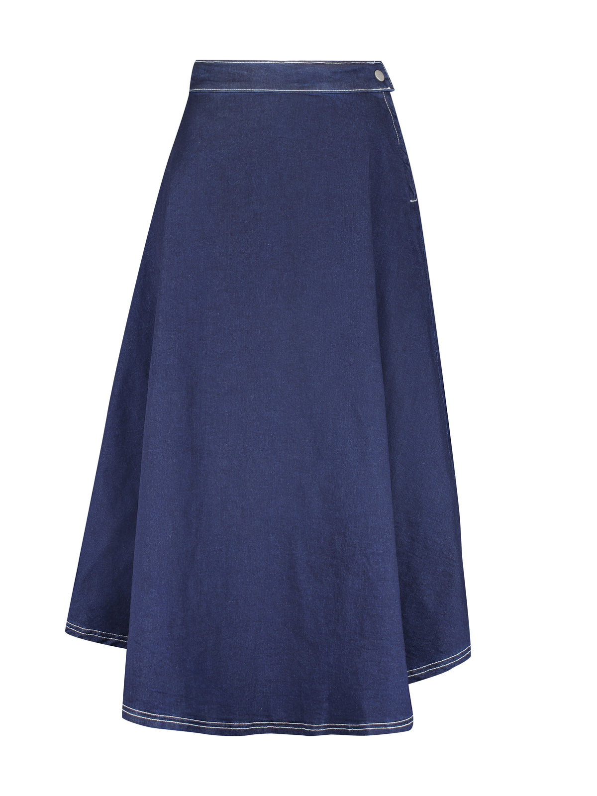 Aleeza Paris Stitch Stretch Denim Skirt – modest skirt in Blue