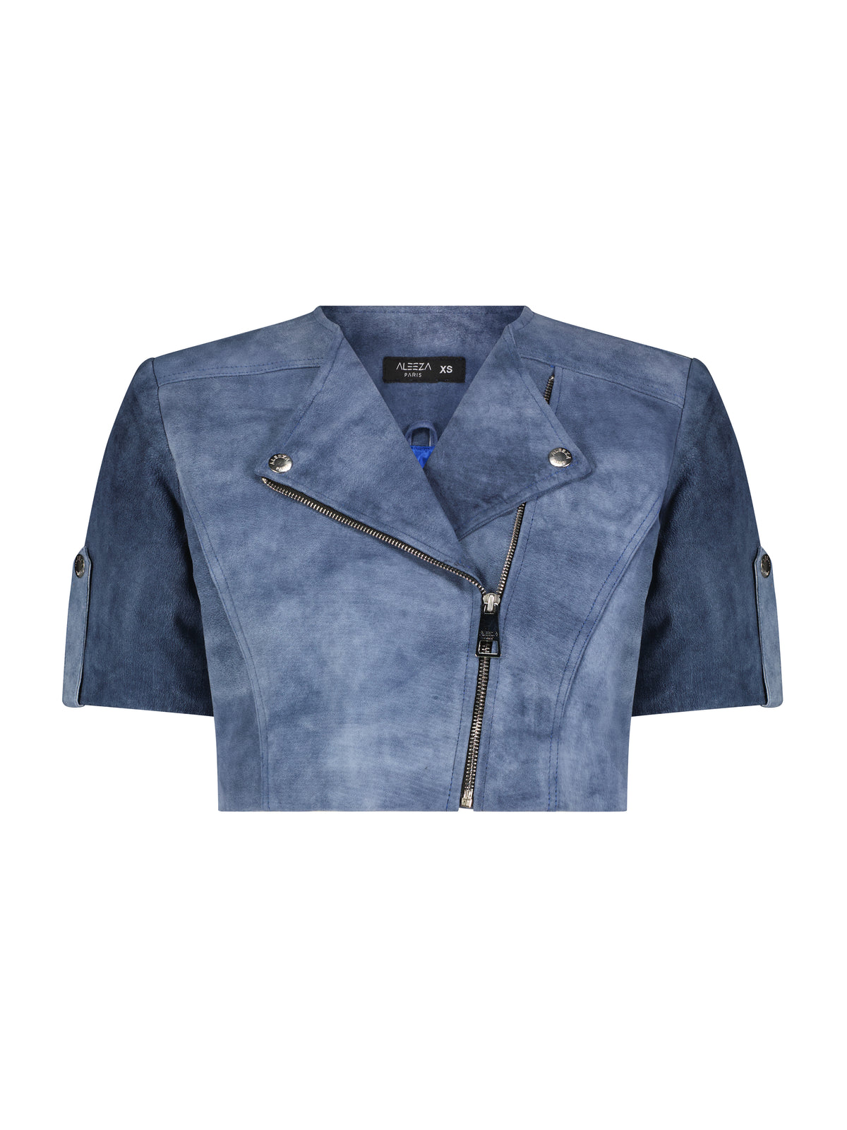 Aleeza Paris Suede Leather Jacket – modest jacket in Denim