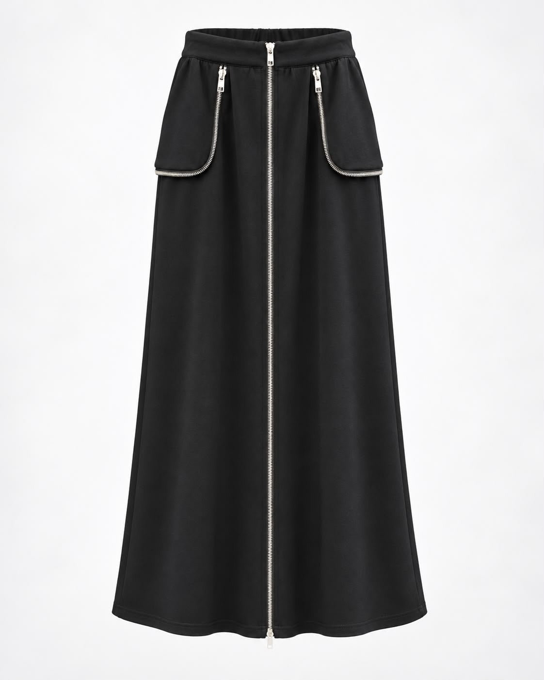 The Mercer Zip Maxi Skirt - Black