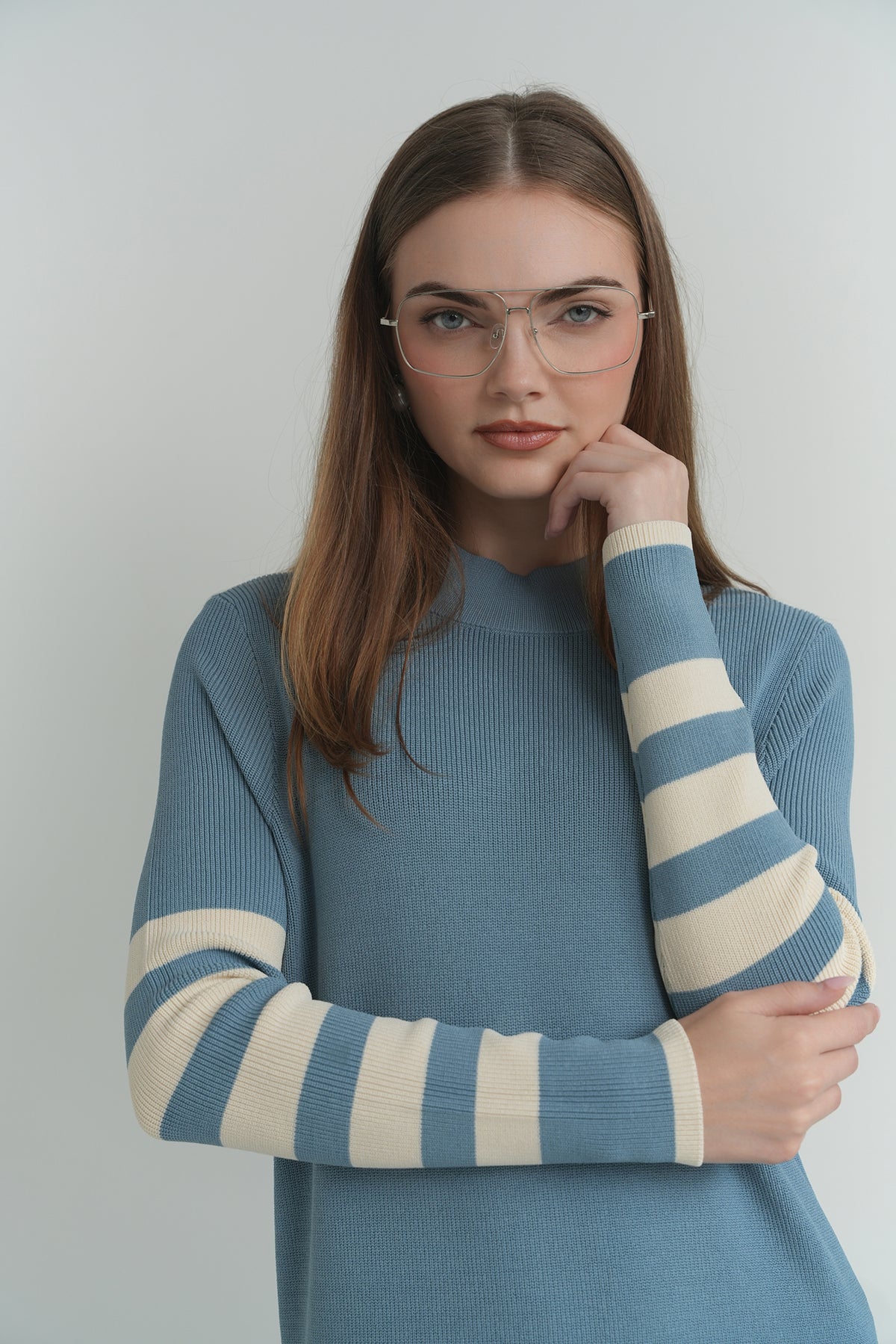 Aleeza Paris The Mirelle Stripe Knit Dress – modest dress