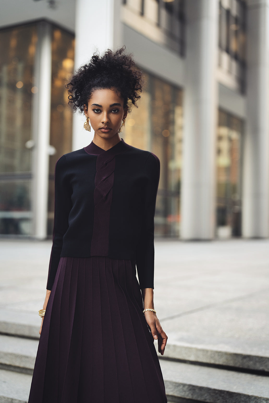 Aleeza Paris Twist Front Sweater – modest top
