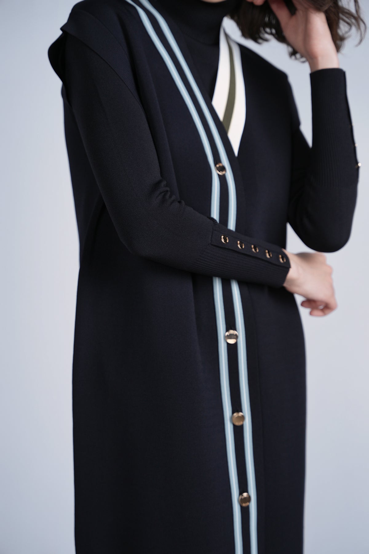 Aleeza Paris Viviana Dress – modest dress in Dusty Blue